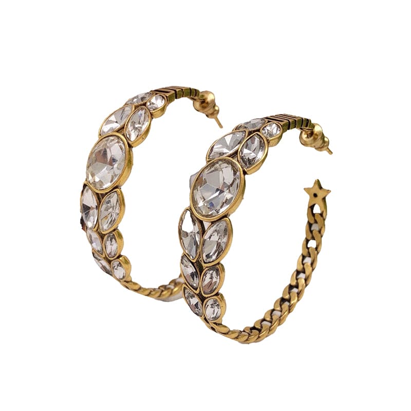 18K CD Vintage Crystals Earrings