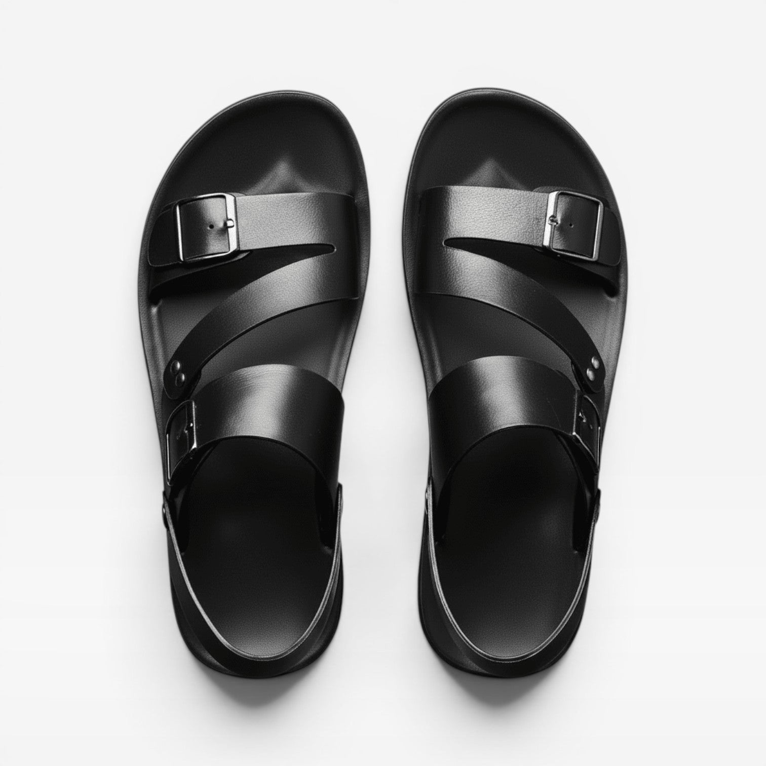 Men's Adjustable Strap Leather Sandals – Comfortable Buckle Summer Style
