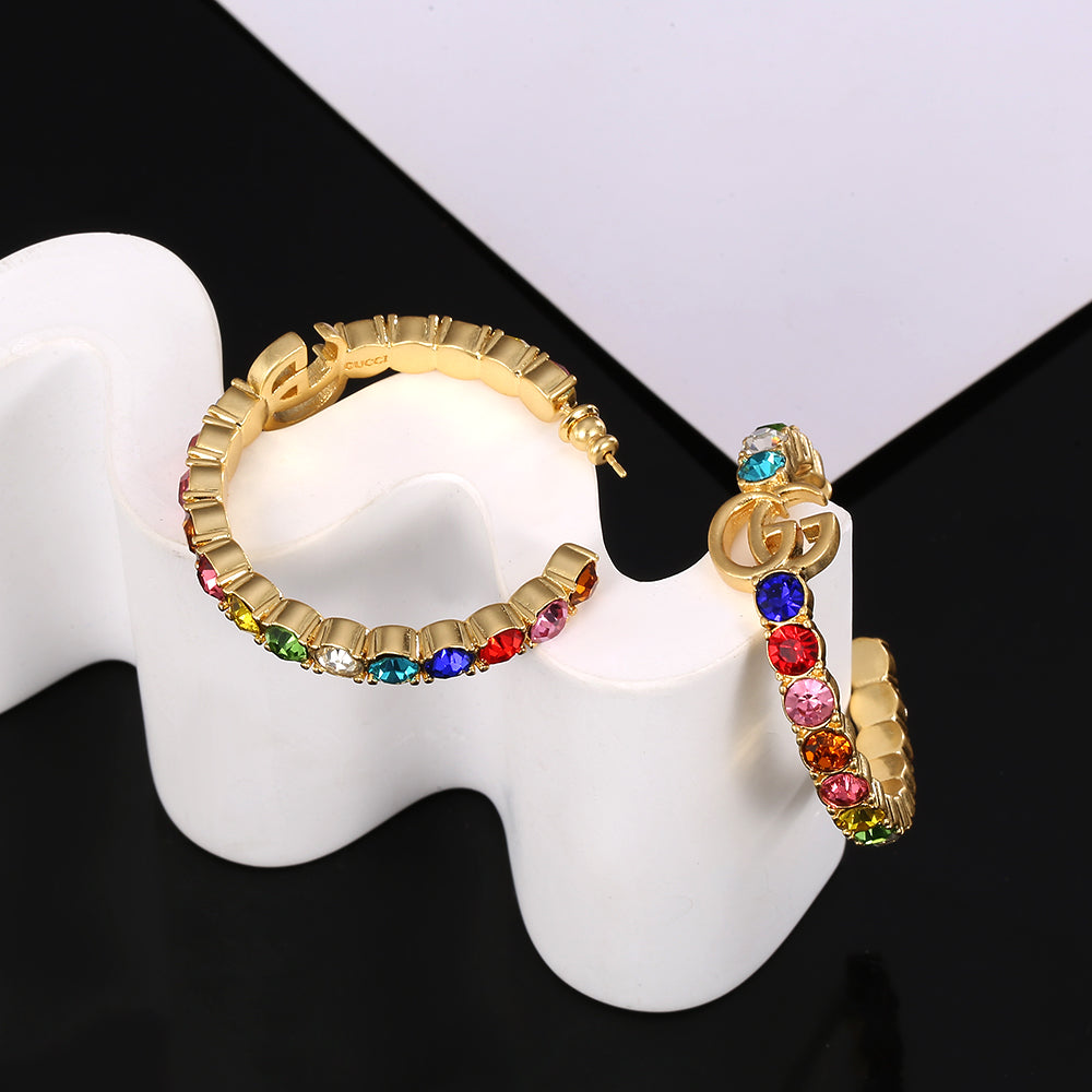 18K Double G Circle Earrings
